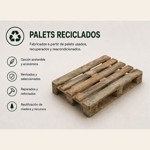 Palets de madera apilados junto a una nave industrial
